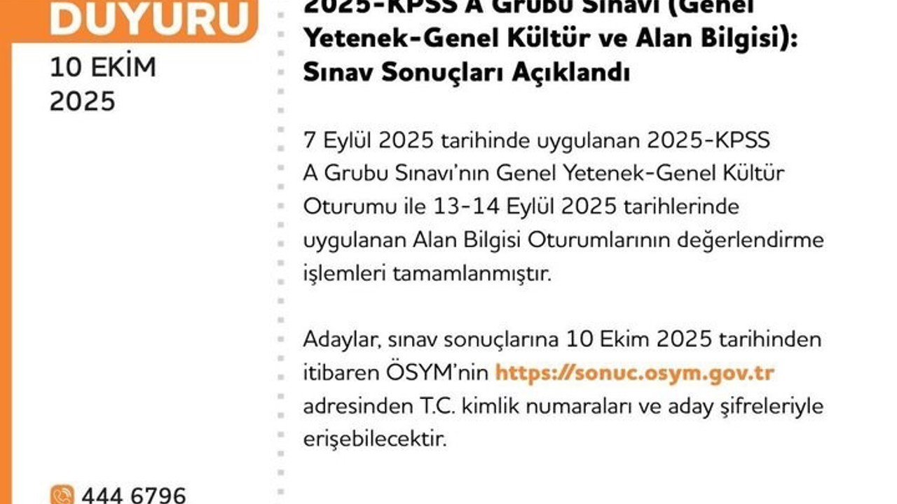 KPSS sonuçları açıklandı
