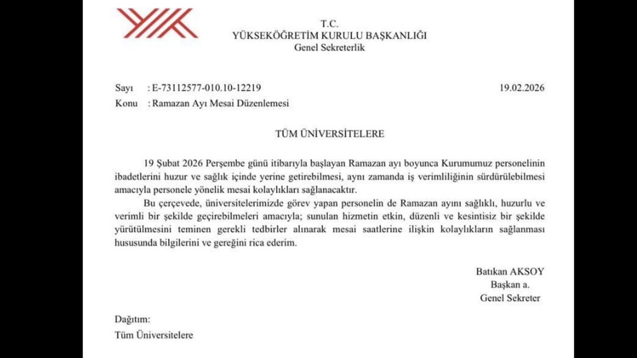 Üniversite Çalışanlarına Müjde: Ramazan Ayı Mesai Düzenlemesi Geldi!