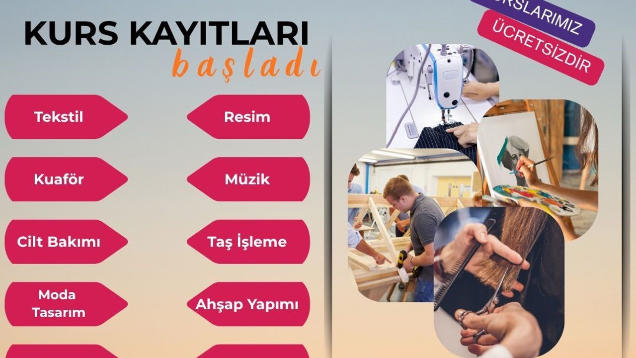 DİSMEK sanat ve meslek kursları kayıtları başladı
