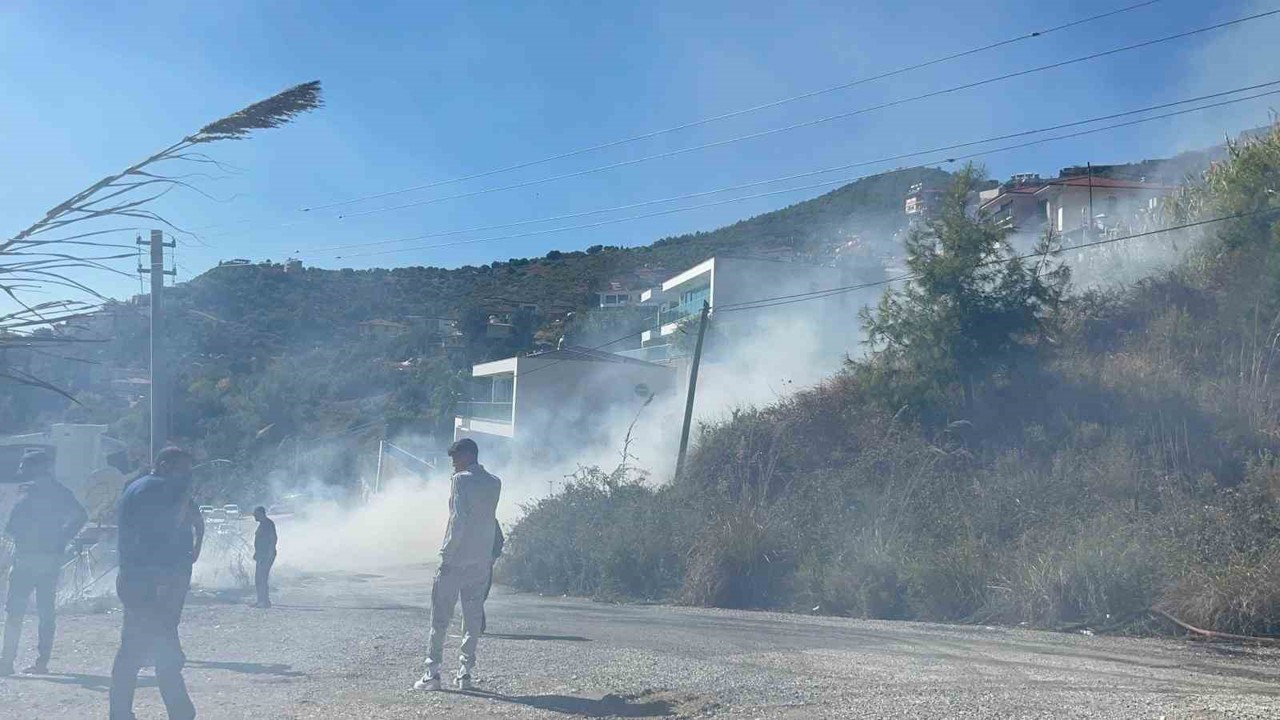 Alanya’da yerleşim alanlarını tehdit eden yangın korkuttu
