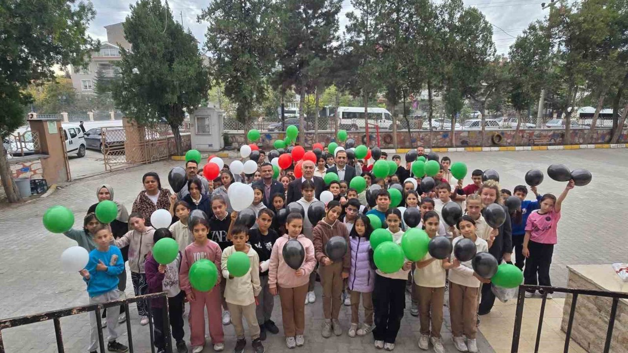 Emirdağ’da öğrenciler Filistin’e destek verdi
