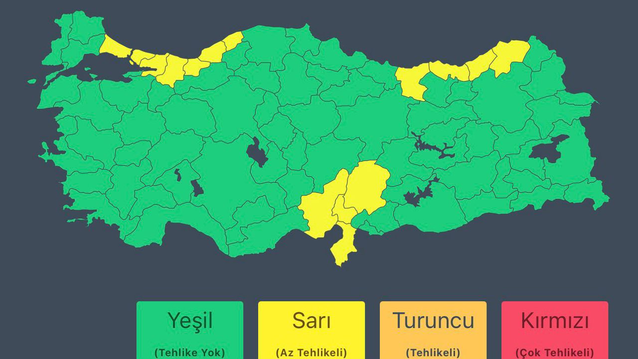 İçişleri Bakanlığı 56 il için kuvvetli yağış uyarısı yaptı