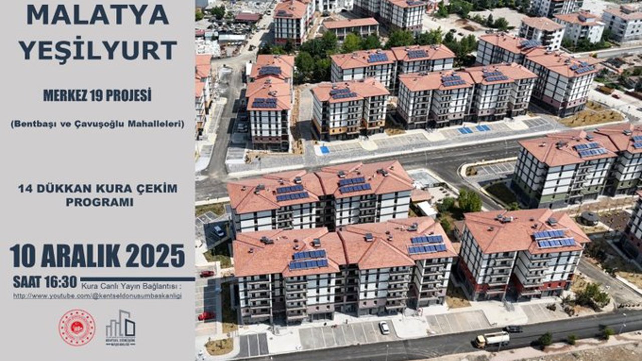Malatya Yeşilyurt’ta 14 İş Yeri İçin Kura Çekimi Yapılacak