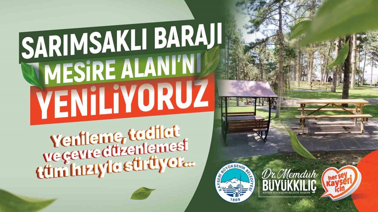 Büyükşehir, Sarımsaklı Barajı Mesire Alanı’nı yeniliyor
