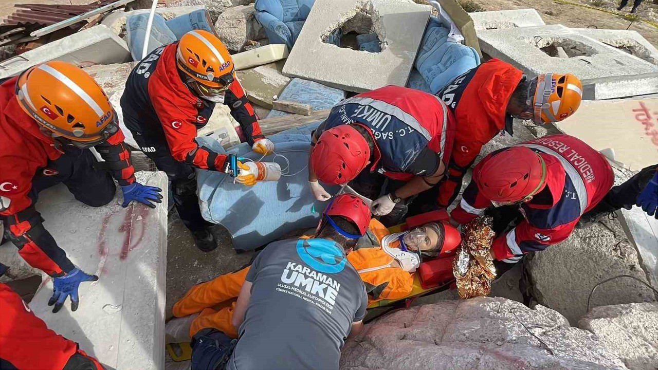 Karaman’da saha tatbikatı gerçeğini aratmadı
