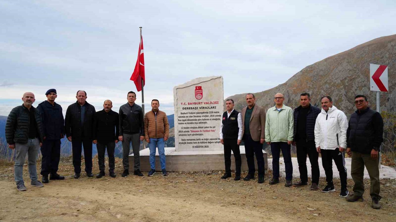 Derebaşı Virajları’na Bayburt’tan künye taşı dikildi
