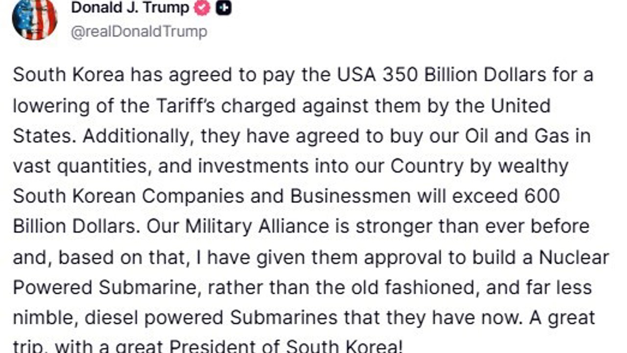 Trump: "Güney Kore ABD’ye toplam 950 milyar dolarlık yatırım yapacak"
