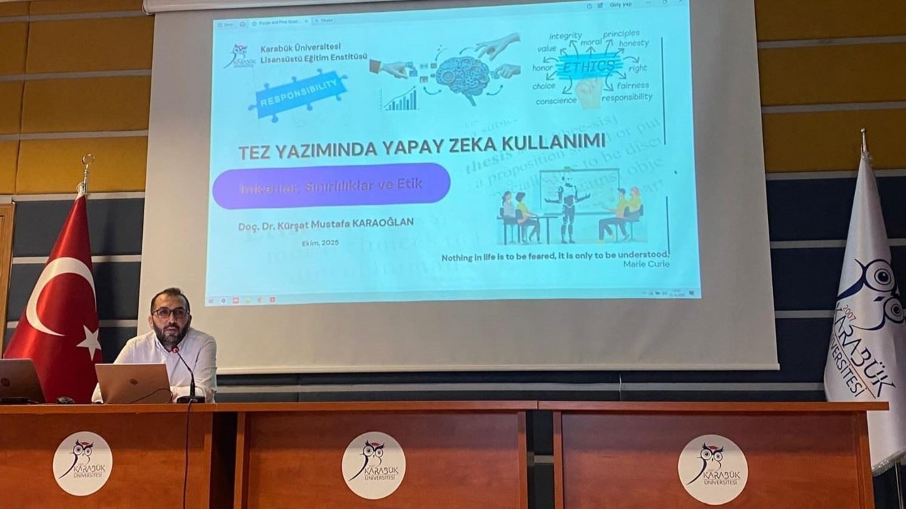 KBÜ’de "Tez Yazımında Yapay Zekâ Kullanımı" semineri düzenlendi

