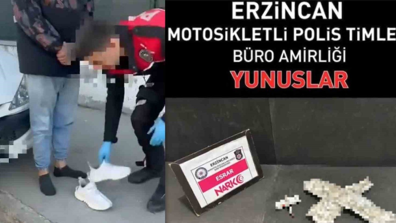 Ayakkabı içinden esrar çıktı
