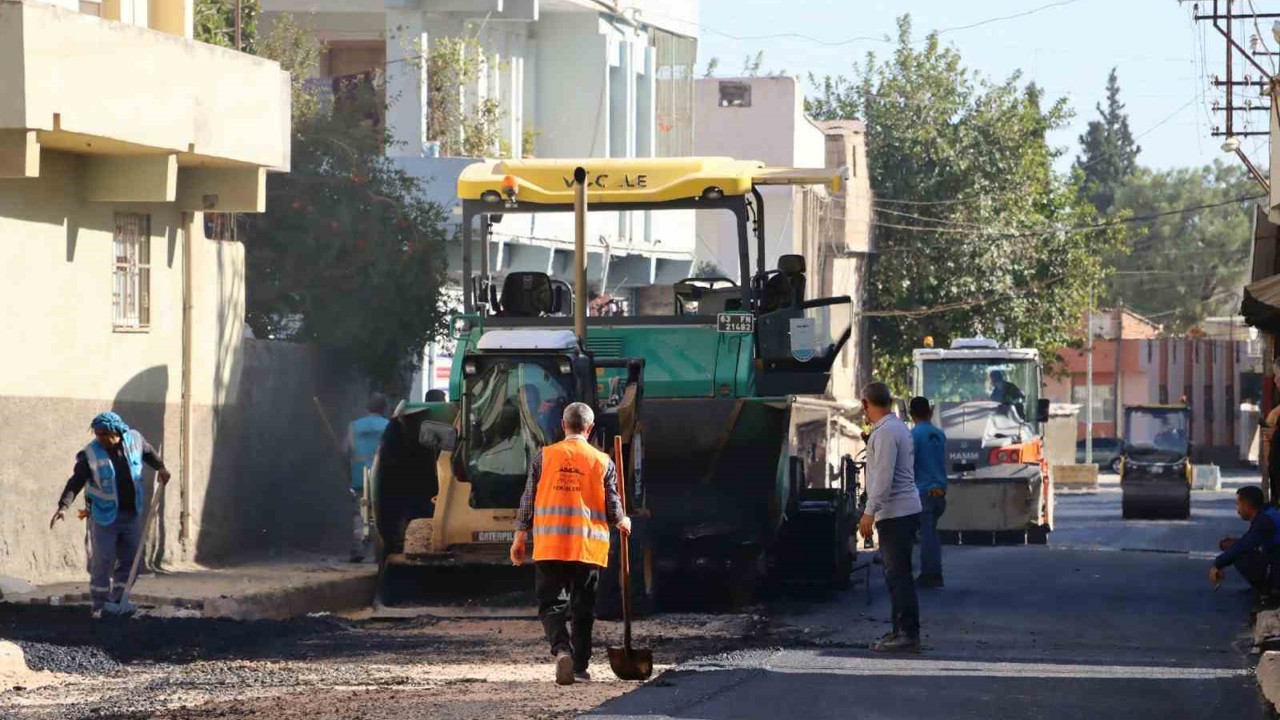 Büyükşehir’den Ceylanpınar’daki yolda asfalt çalışması
