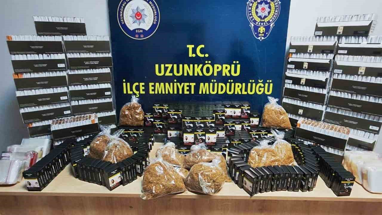 Edirne’de on binlerce kaçak makaron ele geçirildi
