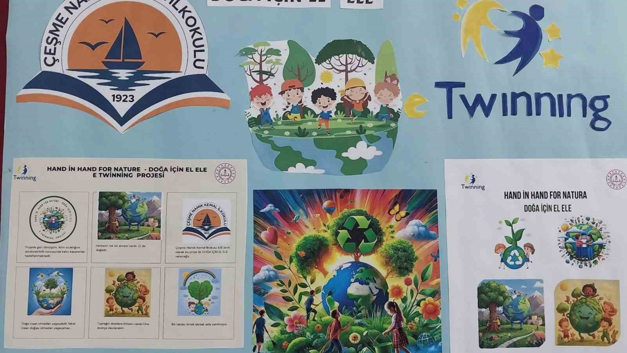 Çeşmeli öğrenciler, doğa dostu ’eTwinning’ projesinde buluştu
