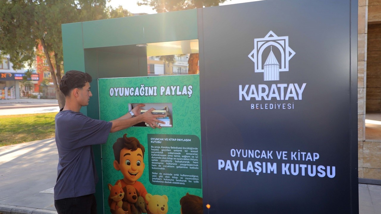 Karatay’da oyuncak ve kitap paylaşım kumbaraları hizmette
