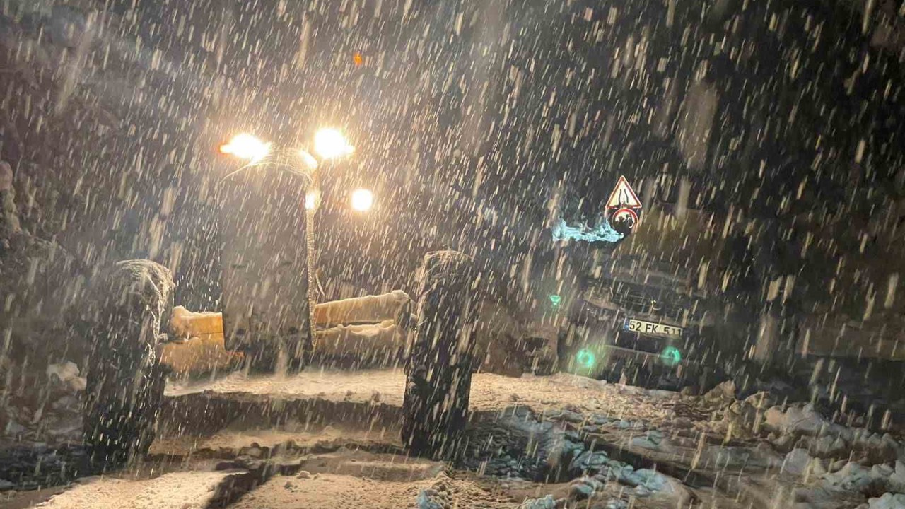 Ordu-Sivas kara yolu kar yağışı nedeniyle ulaşıma kapandı

