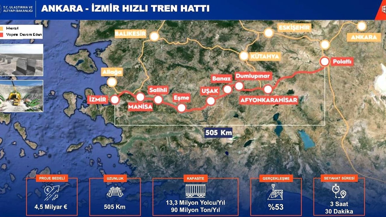 Ankara-İzmir Hızlı Tren Hattı, Kütahya’nın ulaşım ağına güç katacak
