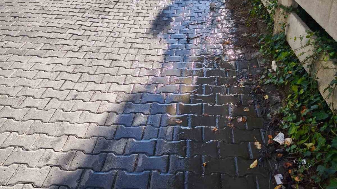 Mahallede tonlarca su boşa aktı
