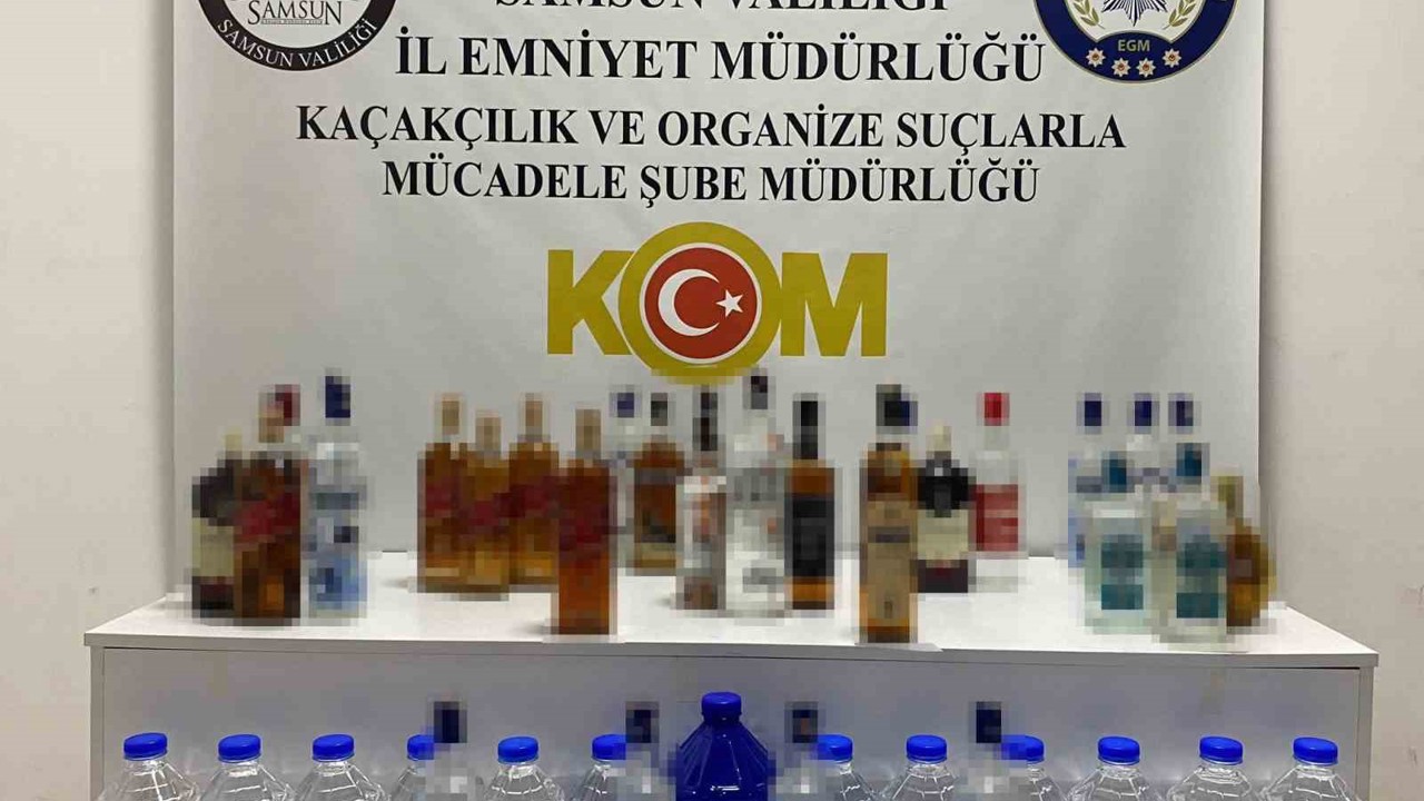 Samsun’da 28,1 litre sahte içki ve 35 litre etil alkol ele geçirildi
