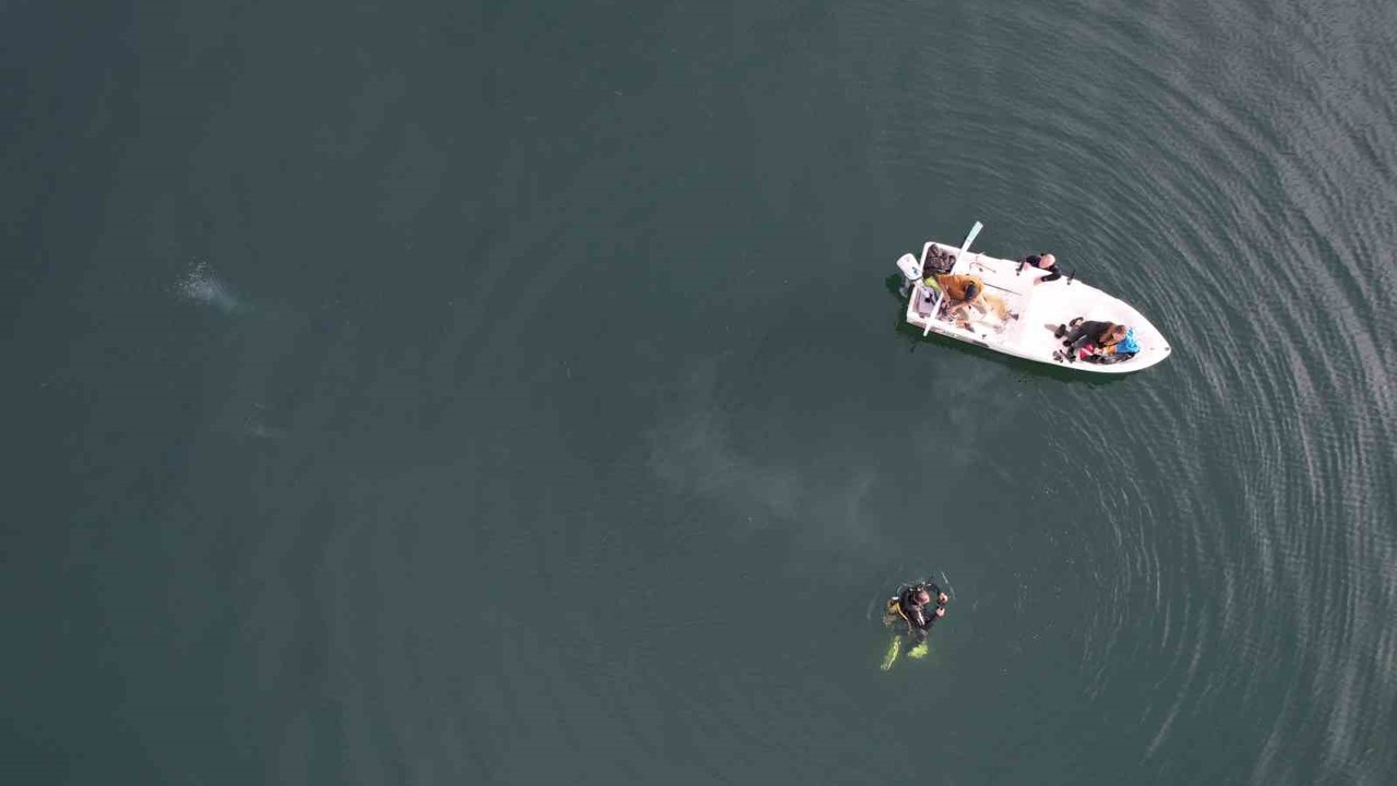 Sapanca Gölü’ndeki endişelendiren kabarcıklar su altından ve havadan görüntülendi
