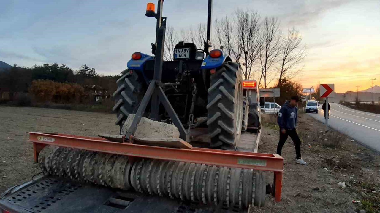 Bolu’da tarım aletinin altında kalan çiftçi ağır yaralandı

