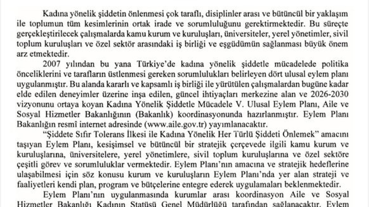Bakan Göktaş: "2026-2030 dönemini kapsayan ‘Kadına Yönelik Şiddetle Mücadele 5’inci Ulusal Eylem Planımız’ Resmi Gazete’de yayımlanarak yürürlüğe girdi"
