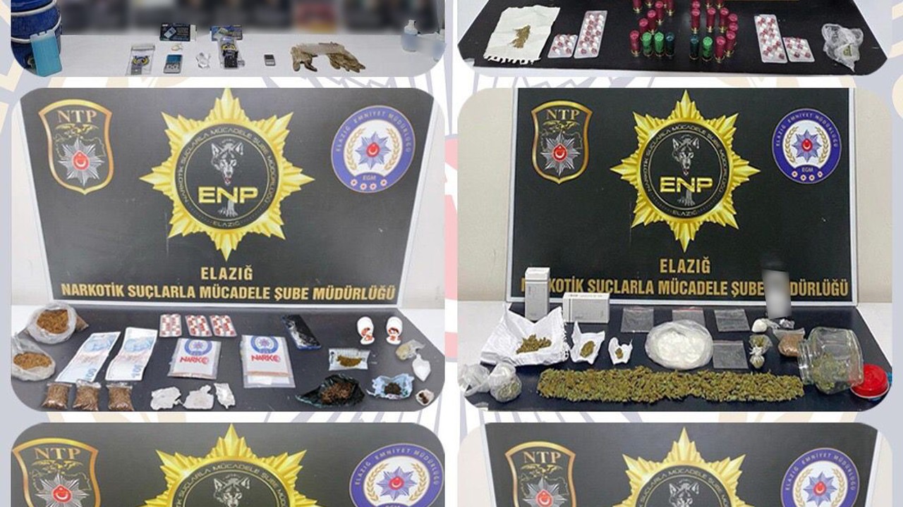 Elazığ’da uyuşturucu operasyonu: 19 tutuklama
