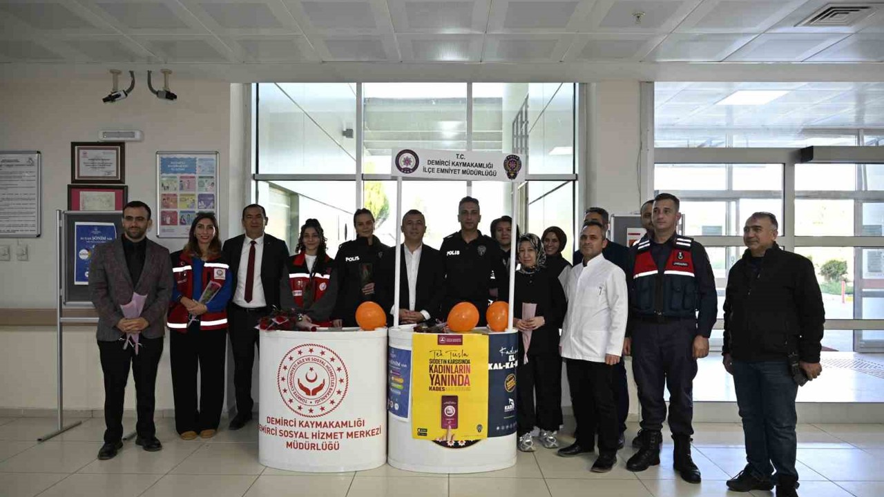 Demirci’de kadına yönelik şiddete karşı farkındalık çalışması yapıldı
