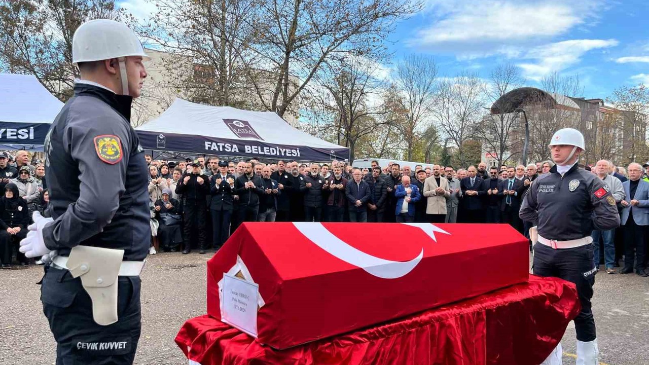 Vefat eden polis memuru törenle uğurlandı
