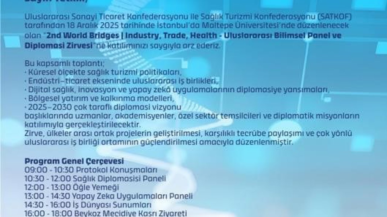 İstanbul’da 2nd World Bridges Zirvesi düzenlenecek

