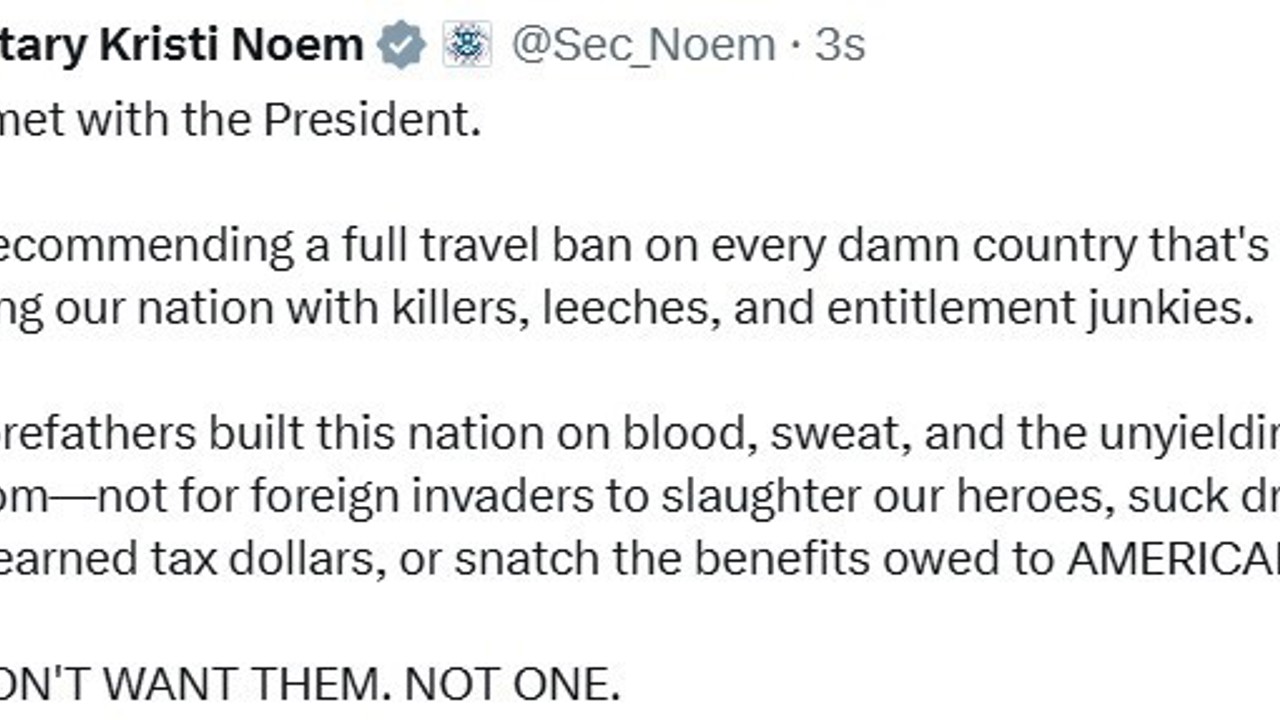 ABD İç Güvenlik Bakanı Kristi Noem’den ABD’ye seyahat yasağı önerisi
