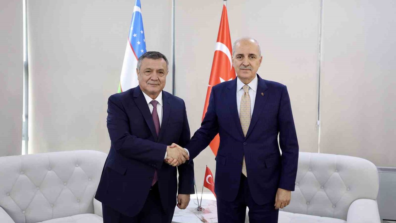TBMM Başkanı Kurtulmuş, Özbekistan Ali Meclisi Yasama Meclisi Başkanı İsmailov ile bir araya geldi
