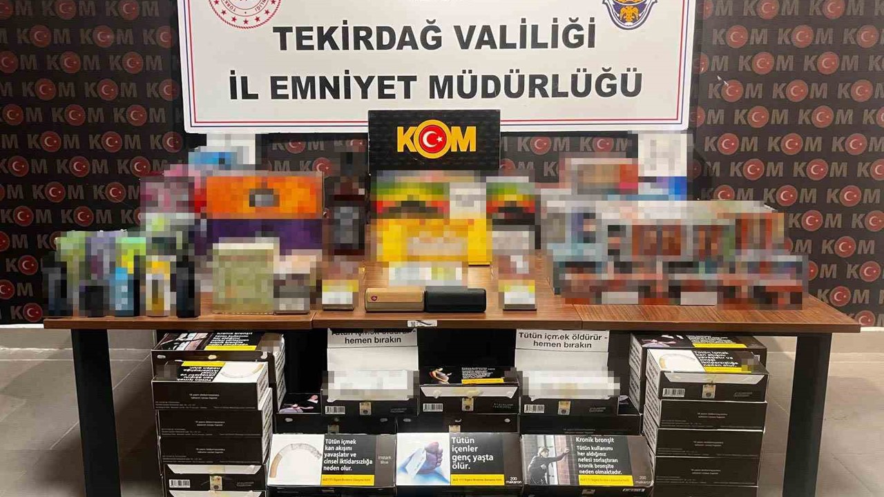 Tekirdağ’da kaçakçılık operasyonlarında çok sayıda ürün ele geçirildi
