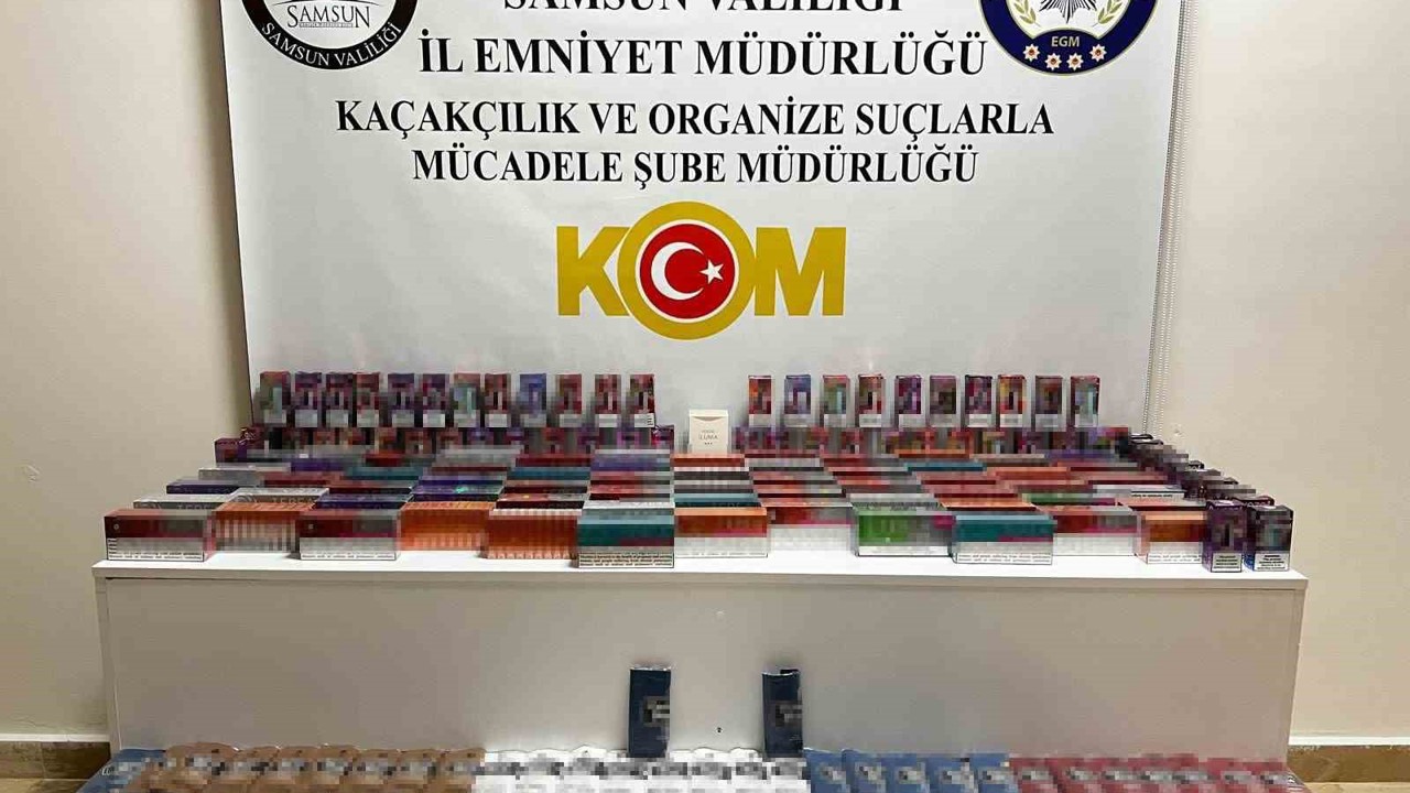 Samsun’da kaçak tütün ve elektronik sigara ürünleri ele geçirildi
