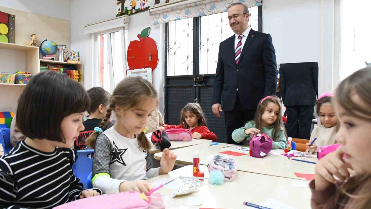 İl Milli Eğitim Müdürü Aydın, miniklere sunulan öğrenme ortamını yerinde inceledi
