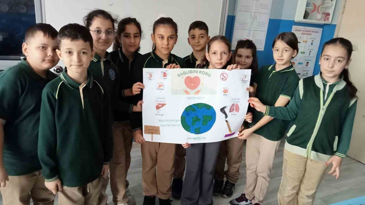 İlkokul öğrencilerinden sağlıklı yaşam mesajı
