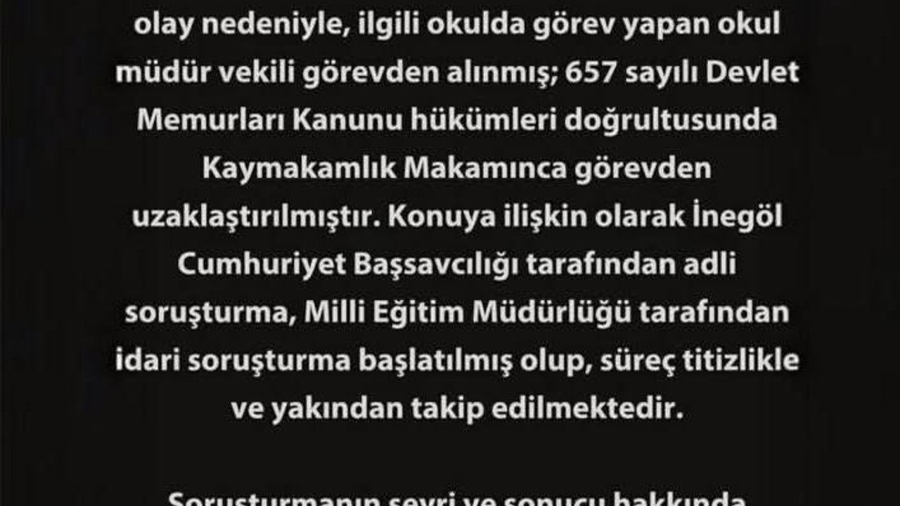 Öğrenciye şiddet uygulayan okul müdürü cumhuriyet savcısına ifade verdi
