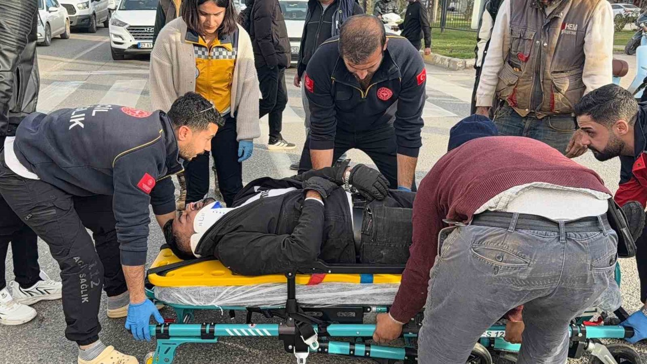 Yayaya çarpmamak için motosikleti devirdi: 1 yaralı
