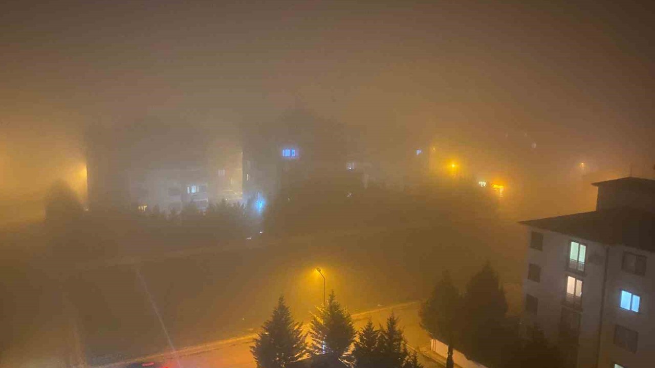 Yenişehir’de sis etkili oldu, görüş mesafesi 1 metreye kadar düştü
