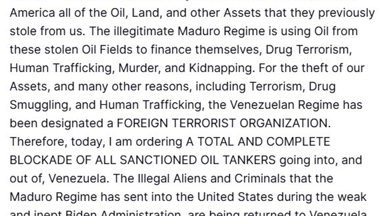 Trump, Venezuela rejiminin "Yabancı Terör Örgütü" olarak tanımlandığını açıkladı
