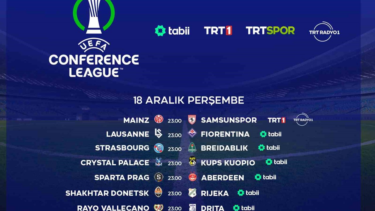UEFA Konferans Ligi maçları TRT ve tabii’de
