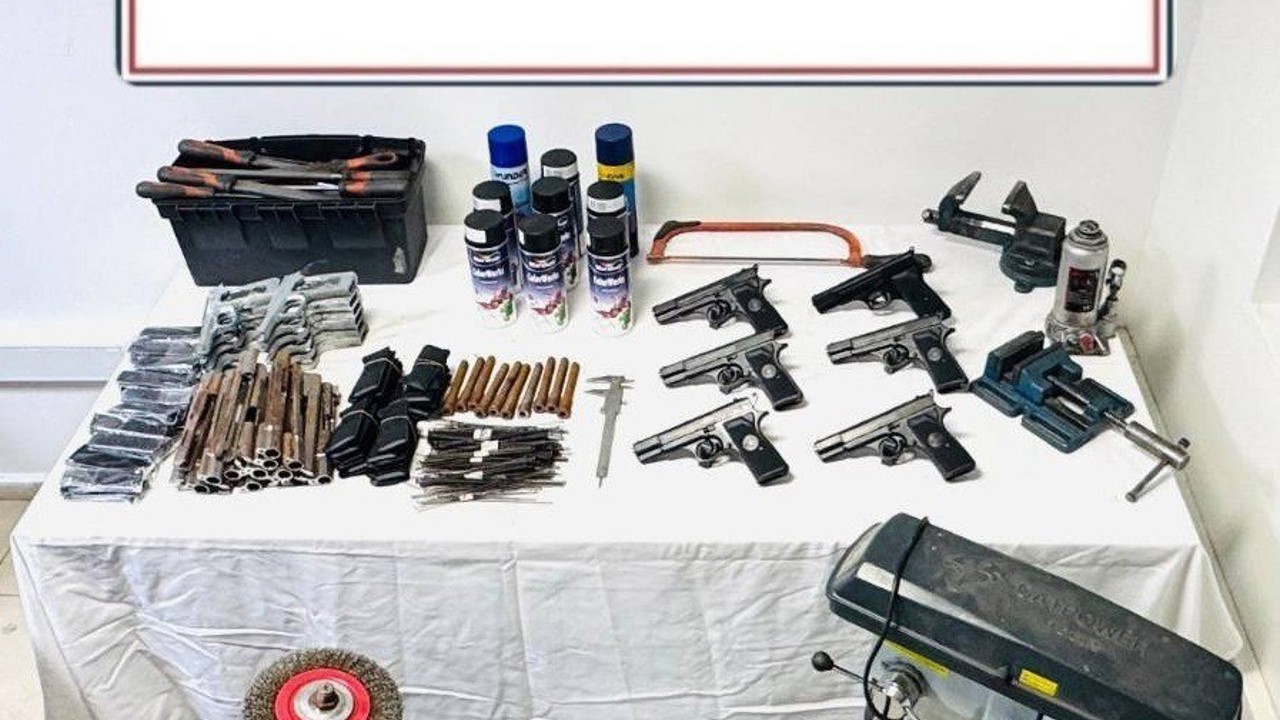 Kocaeli’de silah imalathanesine dönüştürülen adrese operasyon
