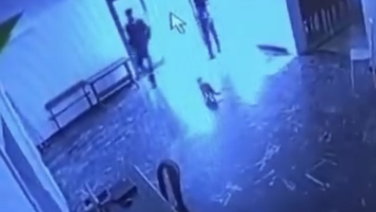 Kediye tekme attı, o anlar kameraya yansıdı
