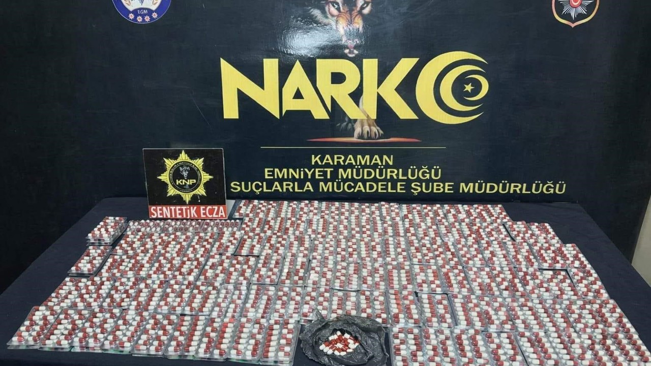 Karaman’da 2 bin 721 adet sentetik hap ele geçirildi: 4 tutuklama
