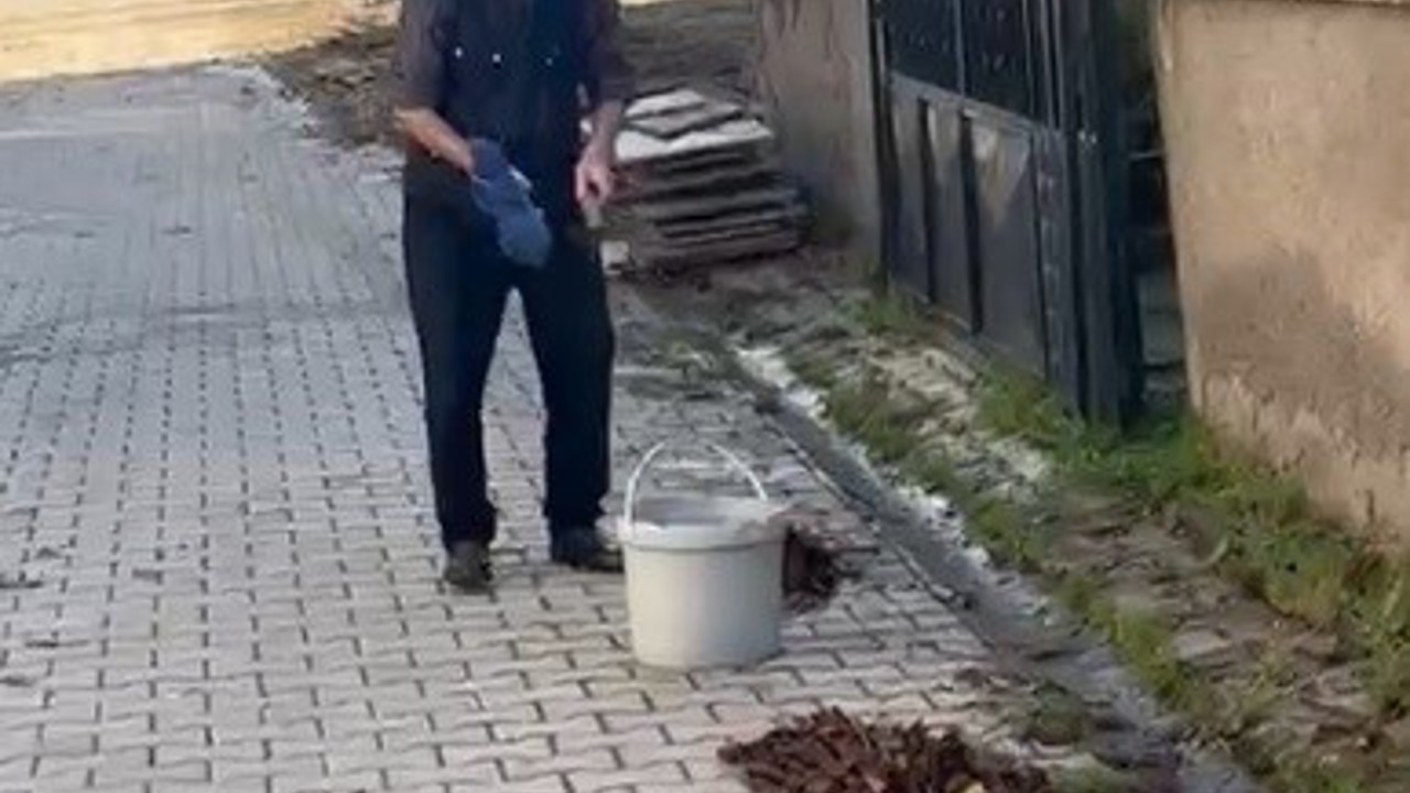 Kütahya’da yaşlı adamdan çevreye örnek temizlik dersi
