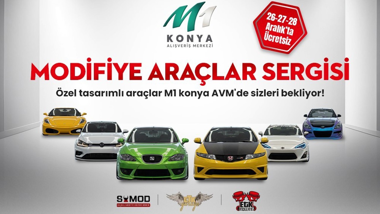 Modifiye otomobil tutkunları M1 Konya AVM’de bir araya gelecek
