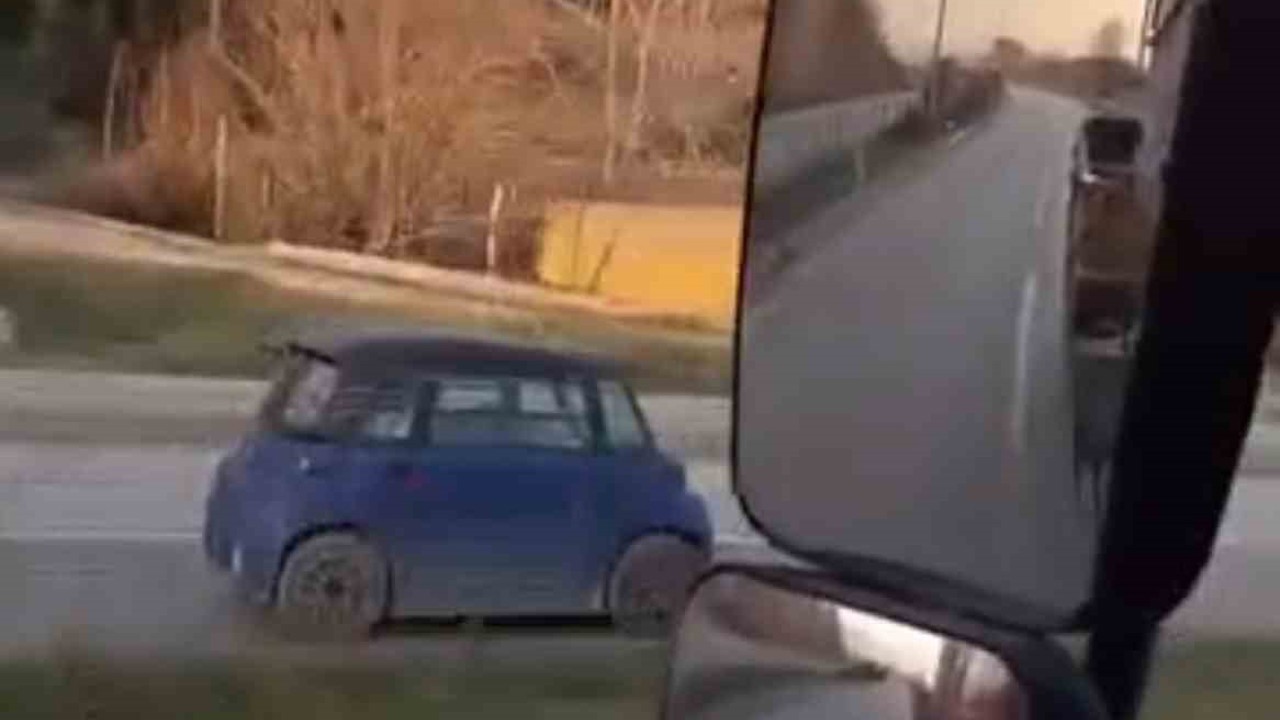 Ters istikamette canını hiçe sayarak ilerlediği anlar kamerada
