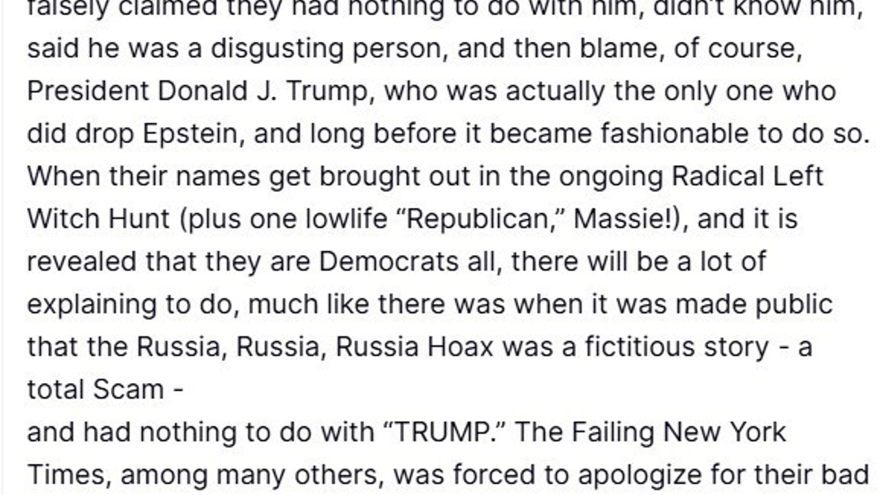 Trump’tan Demokratlara Epstein uyarısı: "Çoğu masum birçok arkadaşlarının itibarı zedelenecek"
