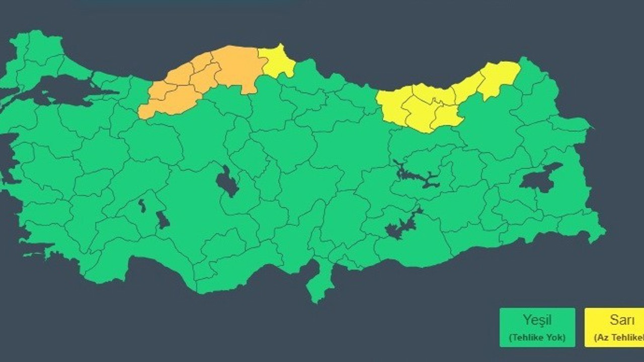 Sinop’un batısı için sarı kodlu kar alarmı

