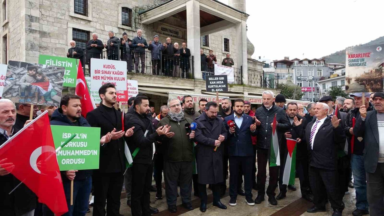 Ordu’da Filistin’e destek, İsrail’e tepki
