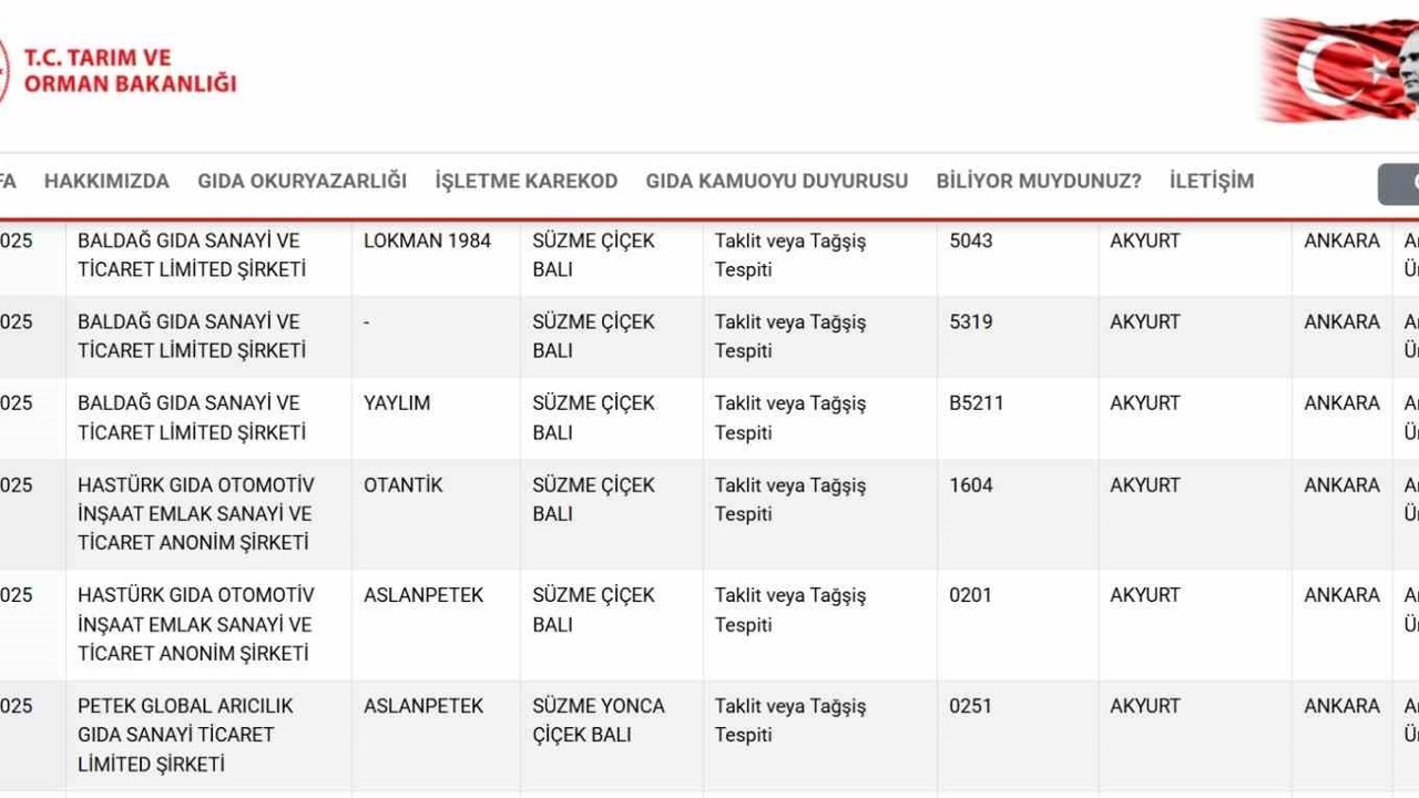 Ankara’da bal uyarısı: Taklit ve tağşiş yapılan ürünler listede
