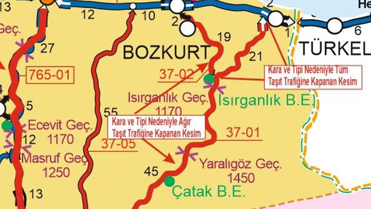 Çatalzeytin’e ulaşımın sağlandığı yol trafiğe kapatıldı
